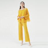 Free Style Loose Fit Straight Pants Two-piece Set - FashionByTeresa